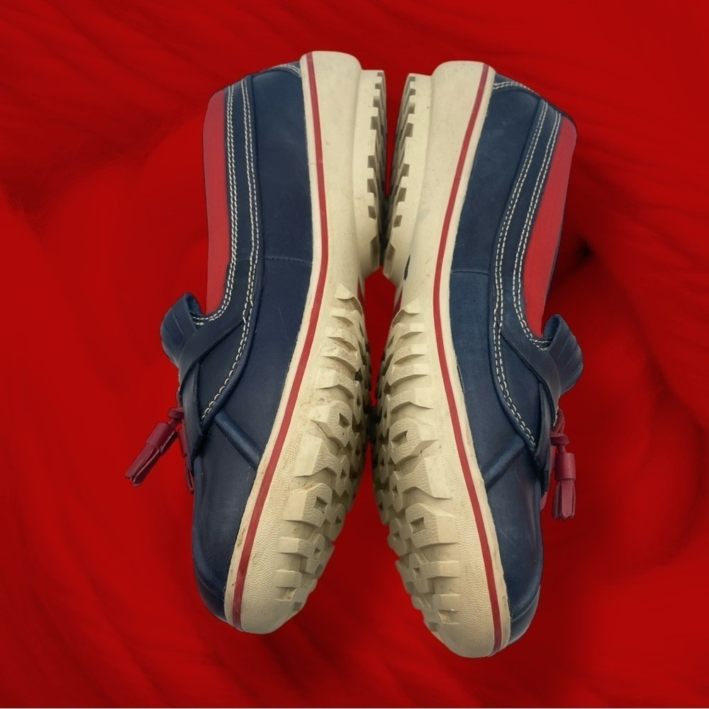 L.L Bean Bar Harbor Slip On Moccasins Blue Red 290695 Size 11 Casual - Picture 14 of 15